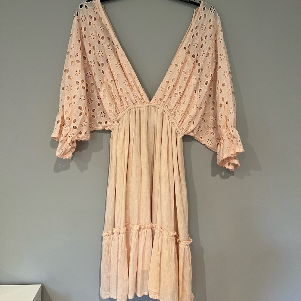 HWA Apparel Boho Dress, Size Small, Pink